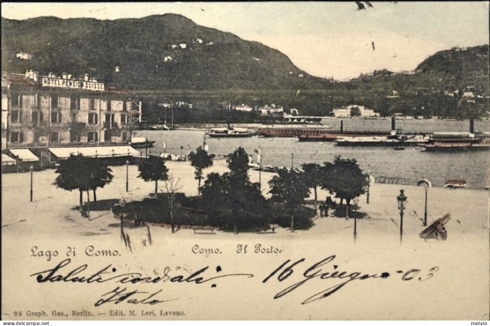 1903-"Como-il Porto"viaggiata - Como