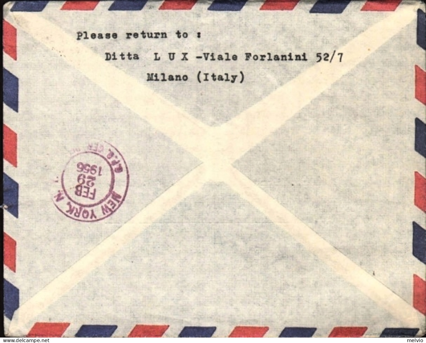 1956-busta Volo Speciale Visita Del Presidente Della Repubblica Negli U.S.A. E N - Luftpost