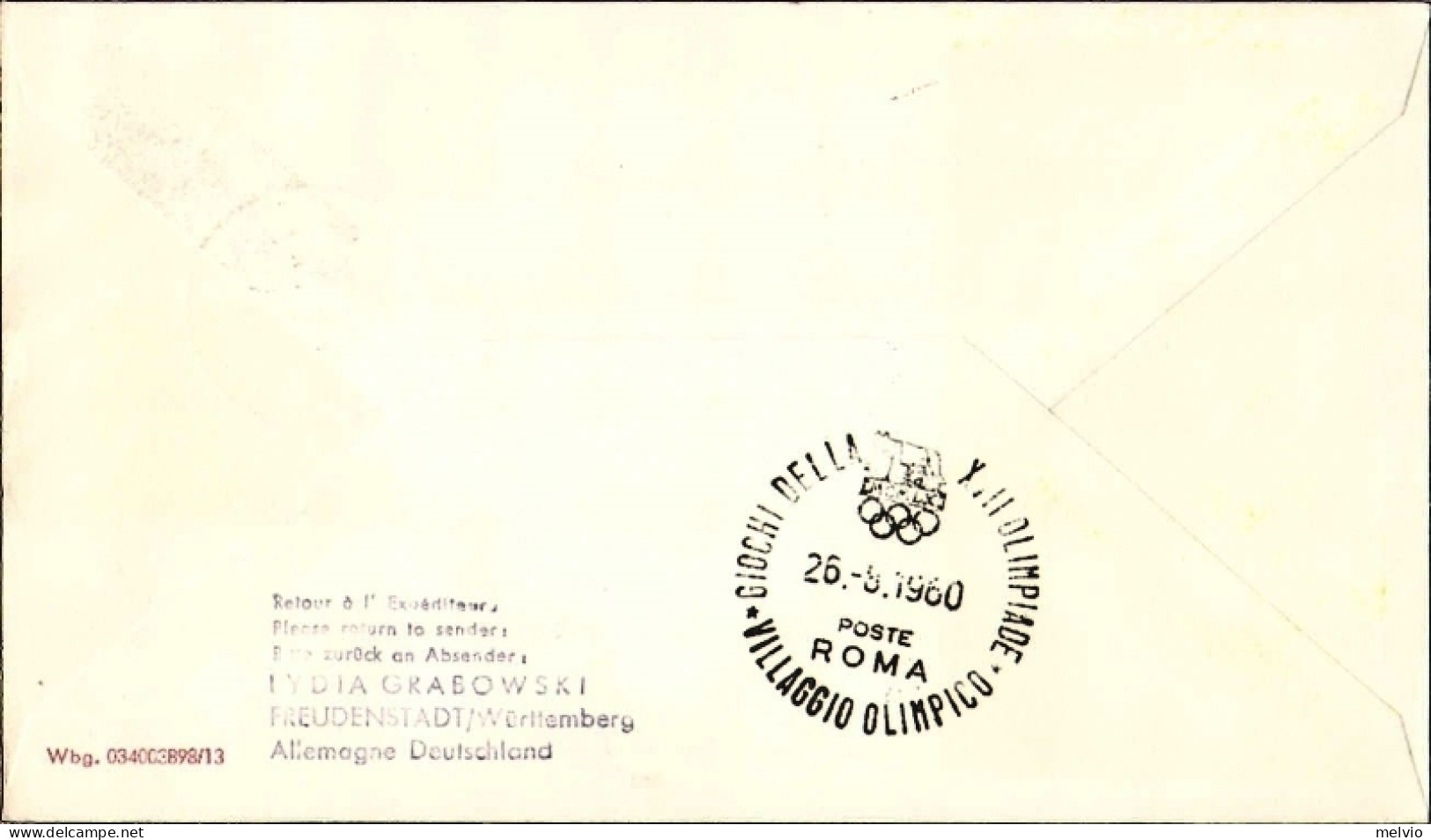 1960-Germania Volo Speciale Lufthansa Amburgo Francoforte Roma Bollo Rosso Via F - Cartas & Documentos