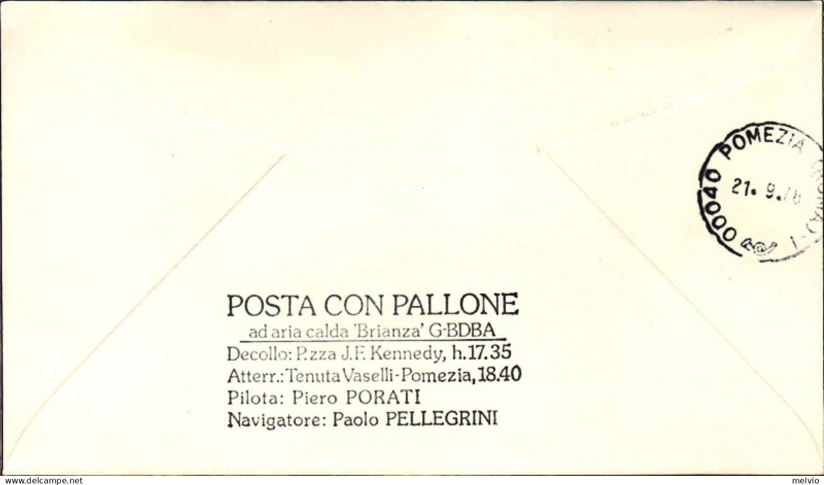 1978-volo Con Mongolfiera Per Eurphila Roma-Pomezia Firma Degli Ascensionisti, A - Luchtpost