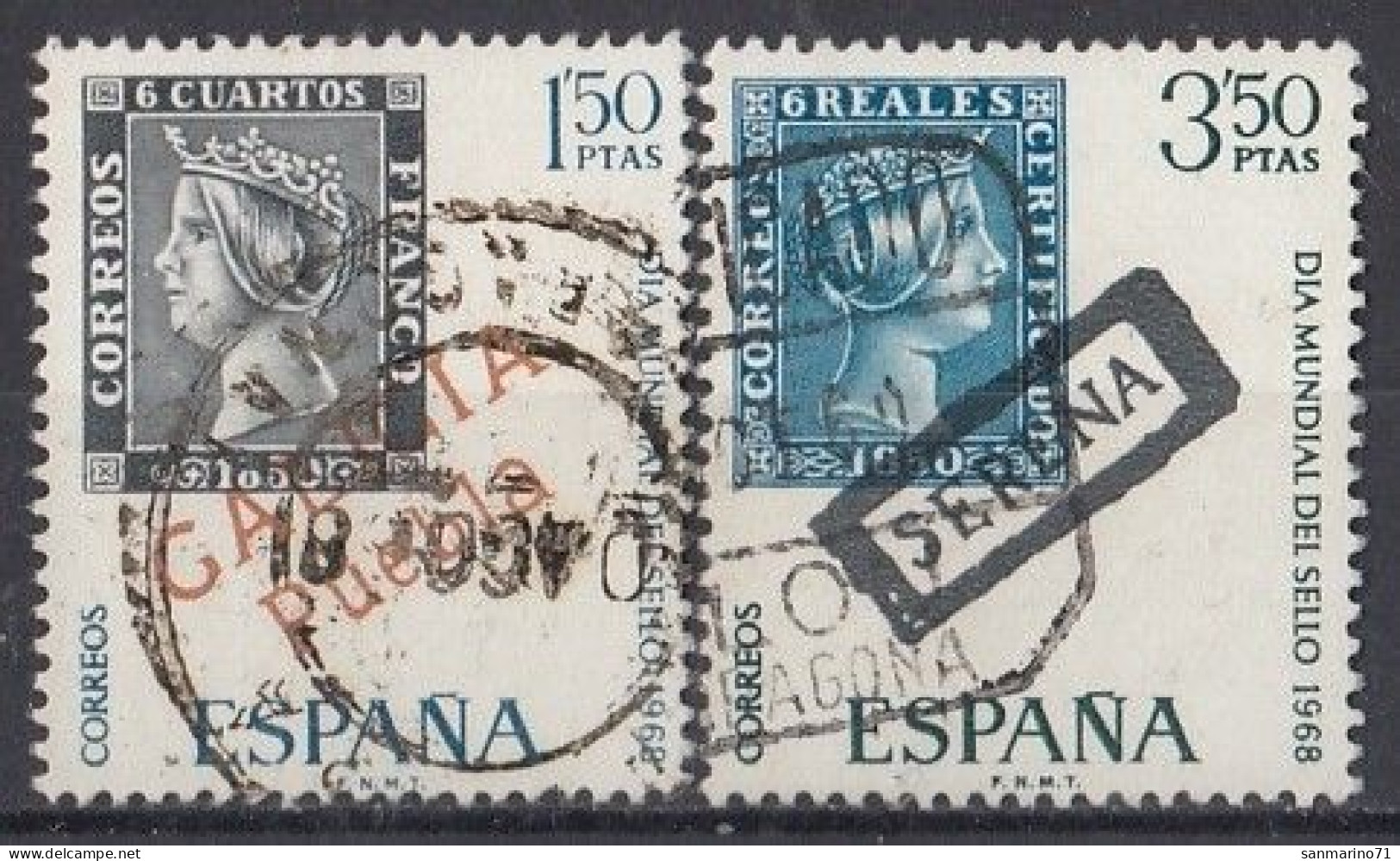 SPAIN 1756-1757,used,hinged - Stamps On Stamps