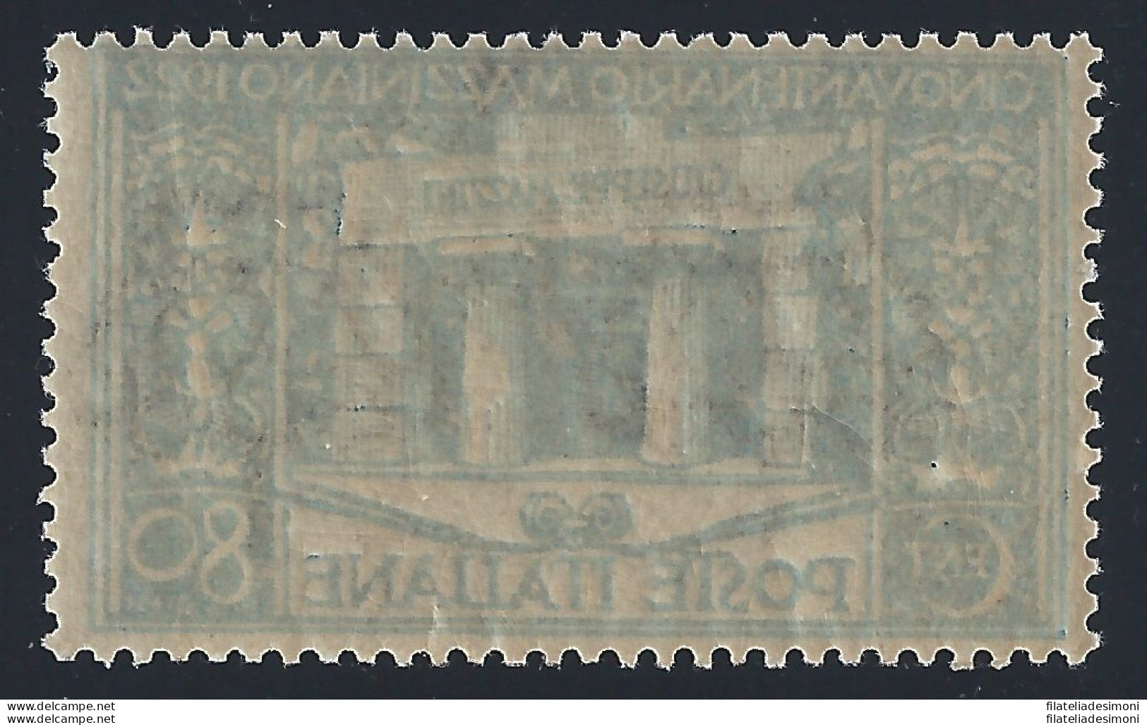 1922 REGNO, N° 130h  80 Cent. Azzurro  MNH/** DECALCO - Altri & Non Classificati