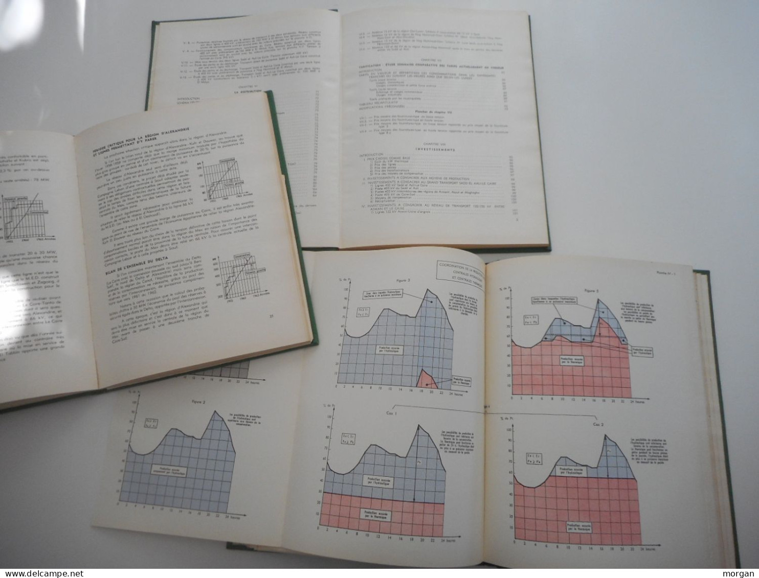 EDF, EGYPTE, 1955 RARE PLAN DE DEVELOPPEMENT DE L'ELESTRICITE EN EGYPTE 1955, 3 FORTS VOLUMES - Wissenschaft