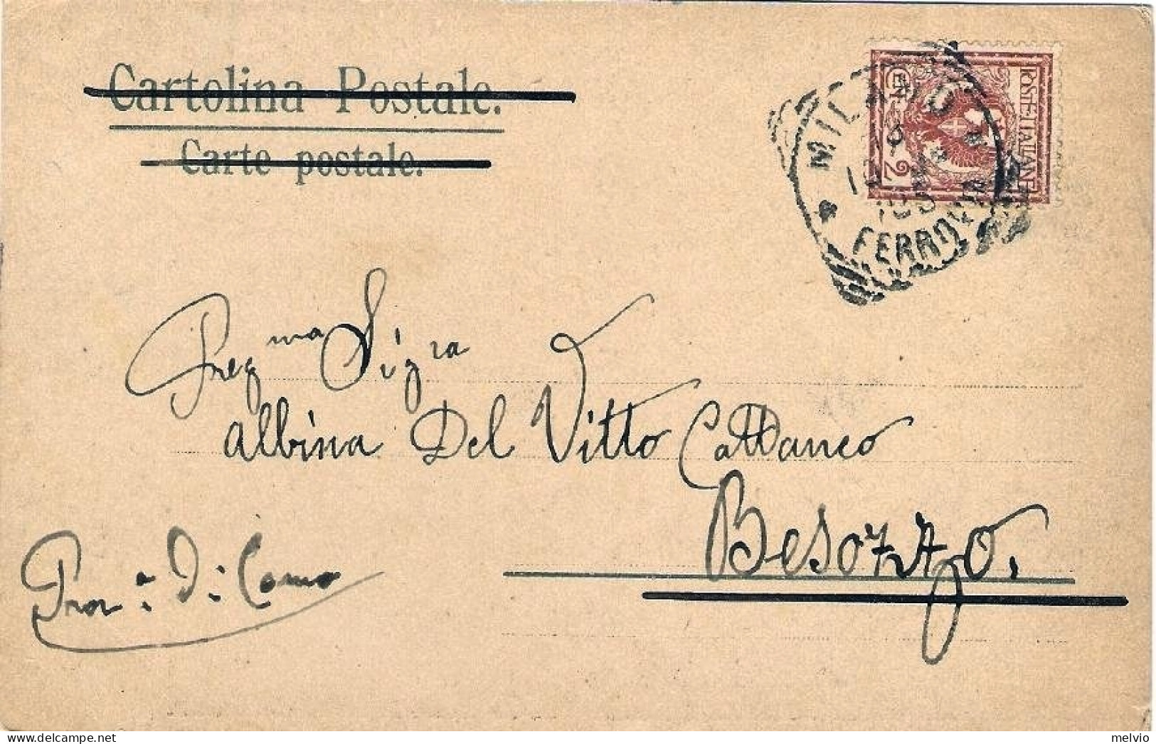 1902-cartolina Con Inserti Dorati "Milano Ottagono Della Galleria Vittorio Emanu - Milano (Mailand)