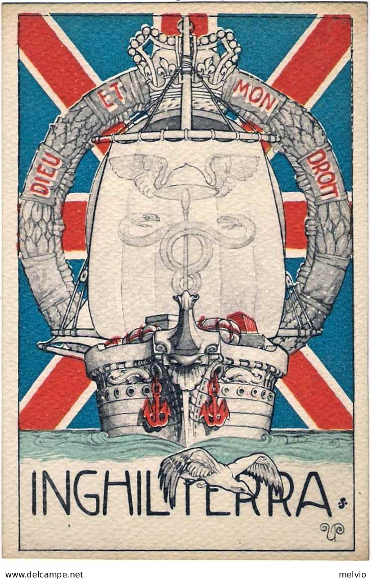 1920circa-Gran Bretagna "Inghilterra-allegoria" - Otros & Sin Clasificación