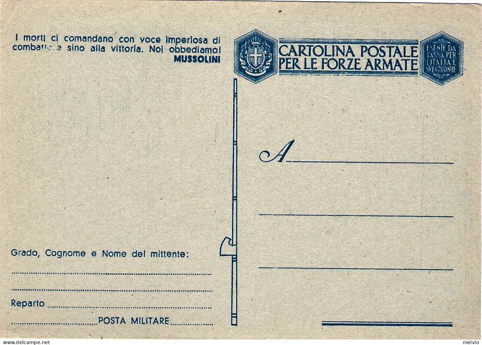 1943-"i Morti Ci Comandano"cat.Filagrano Euro 15 - Entero Postal