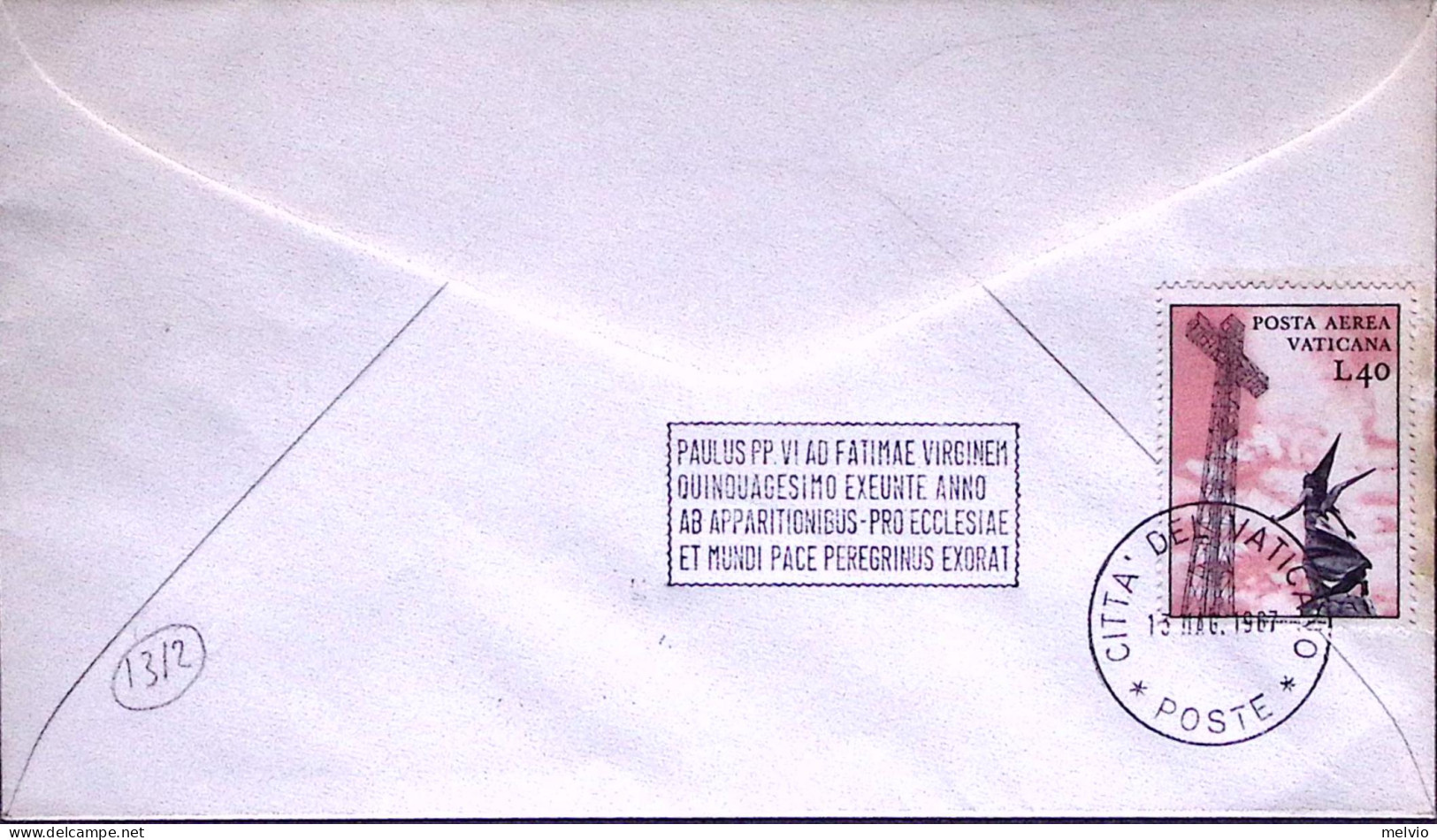 1967-PORTOGALLO 50 Apparizione A Fatima E.3,50 Su Busta Fdc - FDC