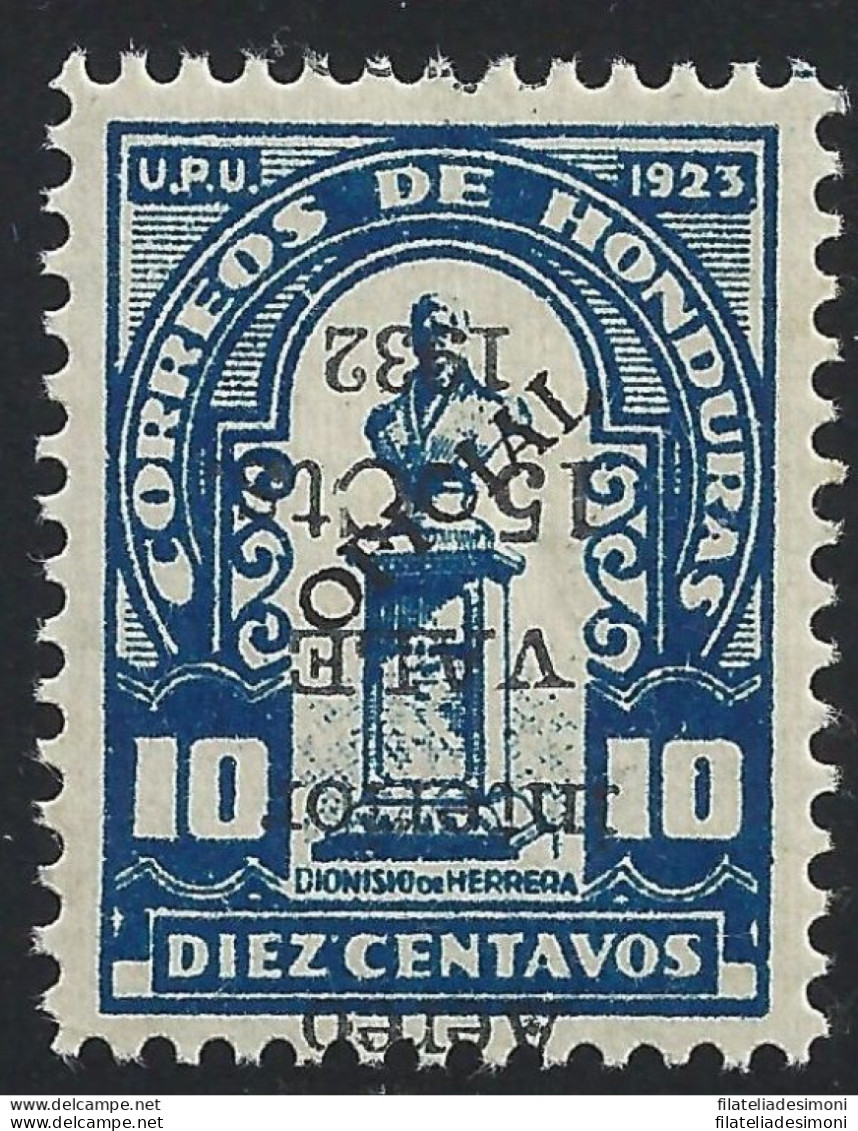 1932 HONDURAS, YT PA 58  MLH* -  VARIETA' SOVRASTAMPA CAPOVOLTA - Altri - America