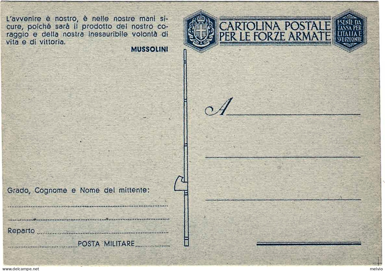 1943-"l'avvenire è Nostro"cat.Filagrano Euro 15 - Entero Postal