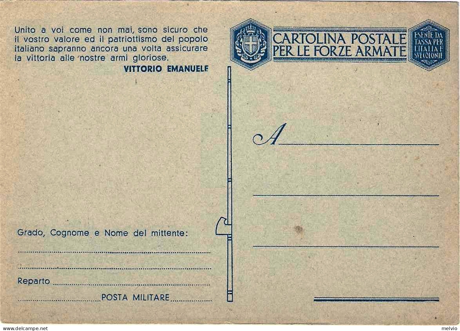 1943-"unito A Voi Come Non Mai"cat.Filagrano Euro 15 - Stamped Stationery