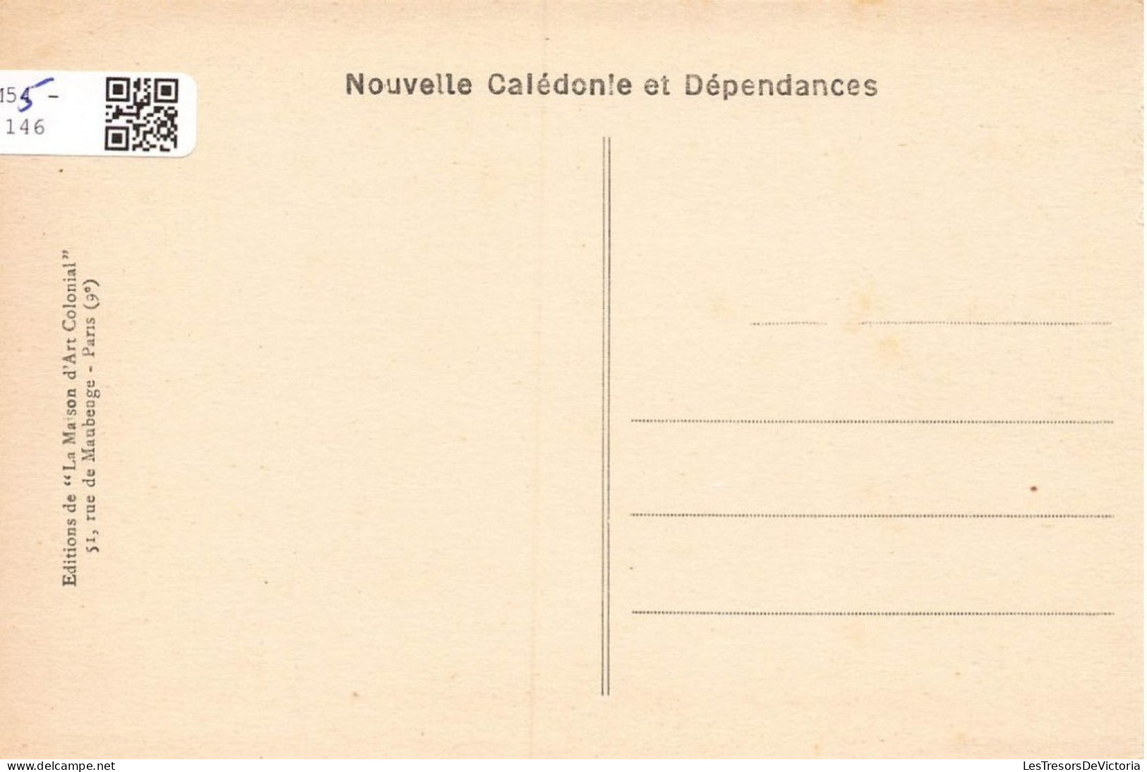 NOUVELLE CALEDONIE - Ile De Nou - Vue De Nouméa - Cliché Agence Gén. Des Colonies - Carte Postale Ancienne - Nouvelle-Calédonie