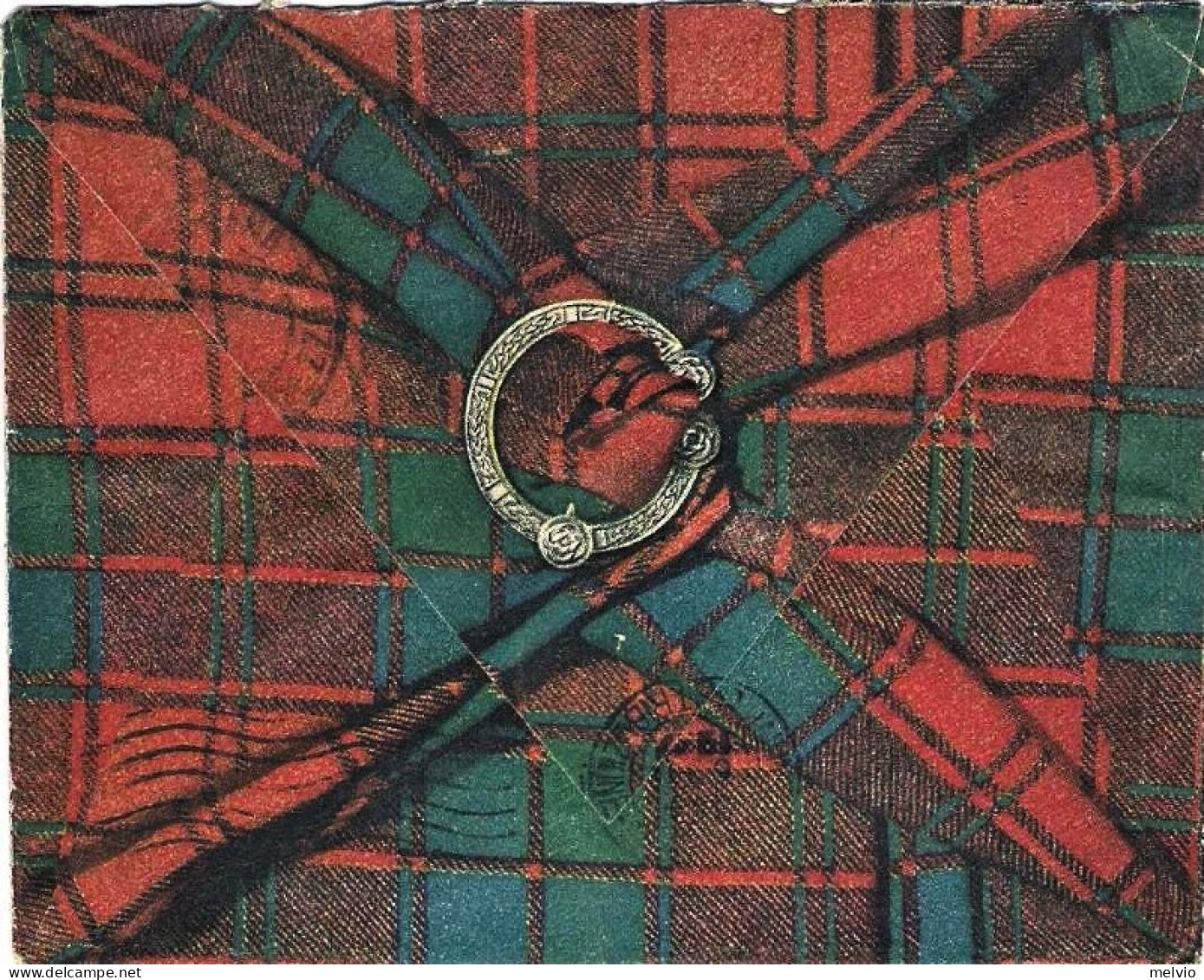 1947-Gran Bretagna Graziosa Busta Con Motivo Tessuto Scozzese Affrancata 5p.Gior - Sonstige & Ohne Zuordnung