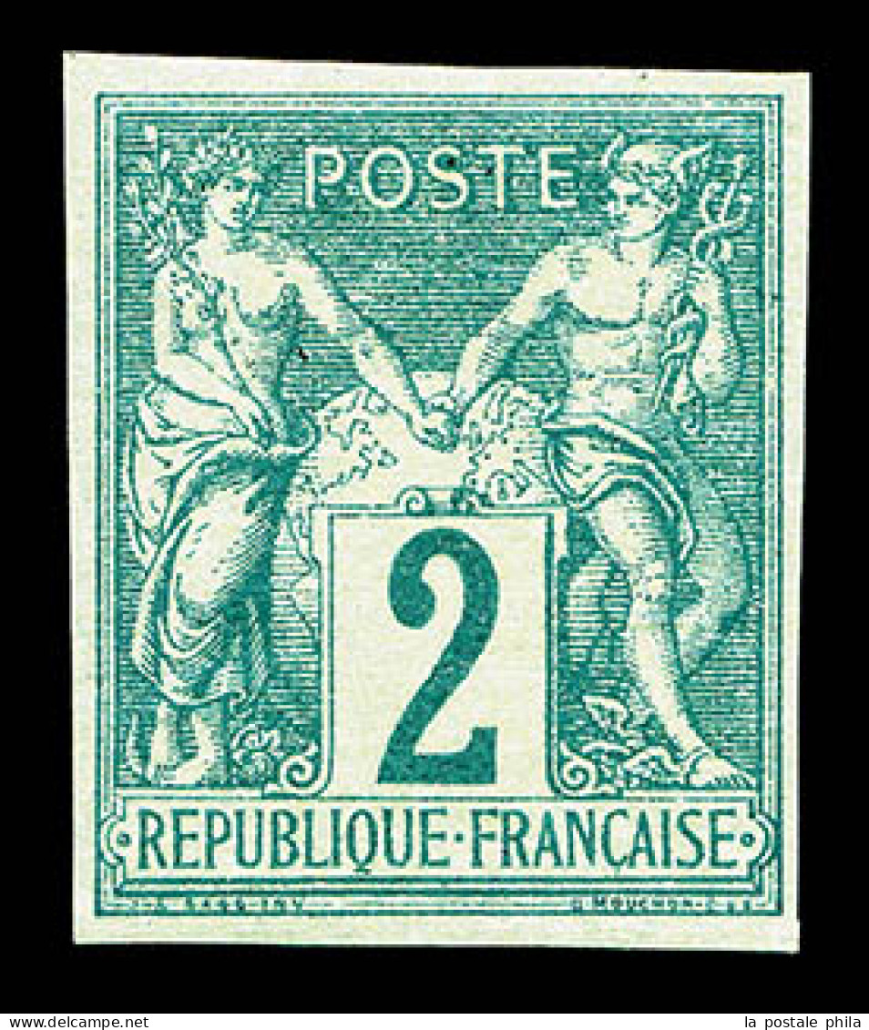 * N°62a, 2c Vert Type I NON DENTELE, Quasi **, Fraîcheur Postale, SUP (signé/certificat)  Qualité: *  Cote: 1750 Euros - 1876-1878 Sage (Typ I)