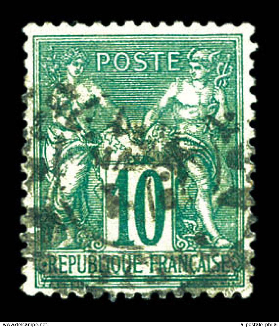 O N°76, 10c Vert Type II, Très Bon Centrage, SUP (signé/certificat)  Qualité: Oblitéré - 1876-1898 Sage (Type II)