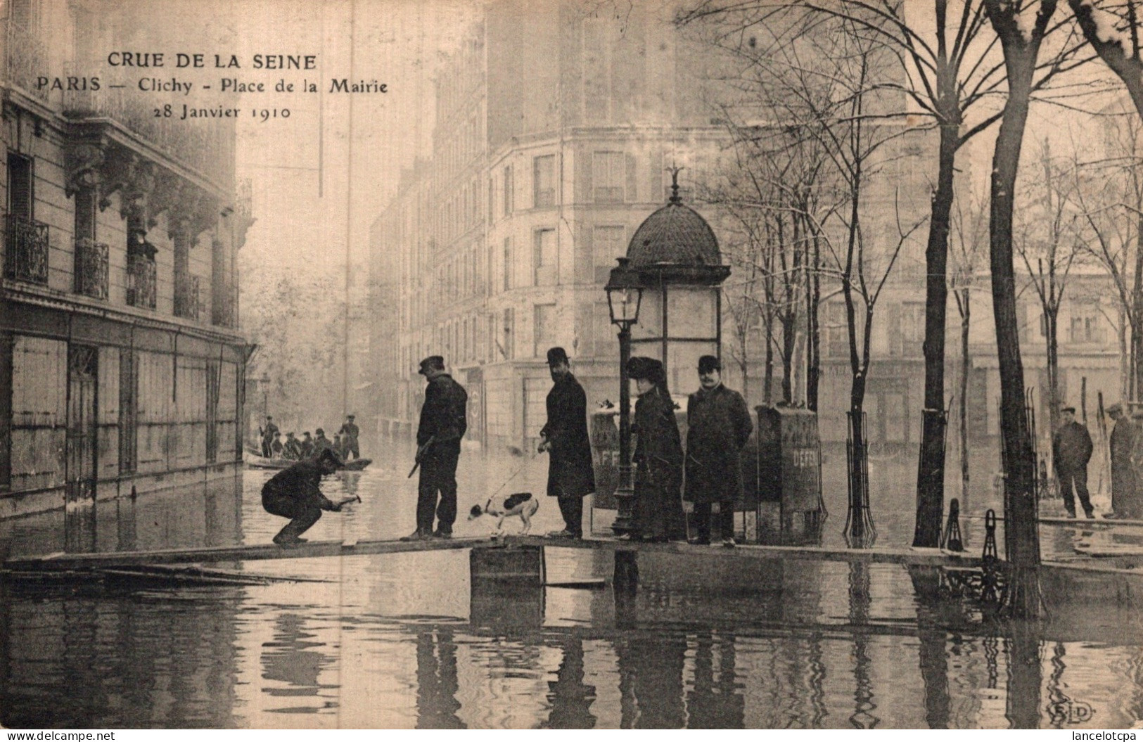 75 - PARIS CRUE DE LA SEINE / CLICHY - PLACE DE LA MAIRIE - Inondations De 1910