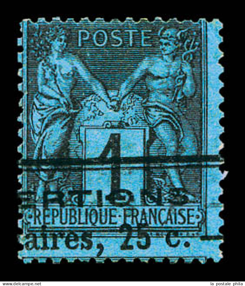 O N°84, 1c Noir Sur Bleu De Prusse, Oblitération Typographique Des Journaux, Grande Fraicheur, Superbe Et Rare Dans Cett - 1876-1898 Sage (Type II)