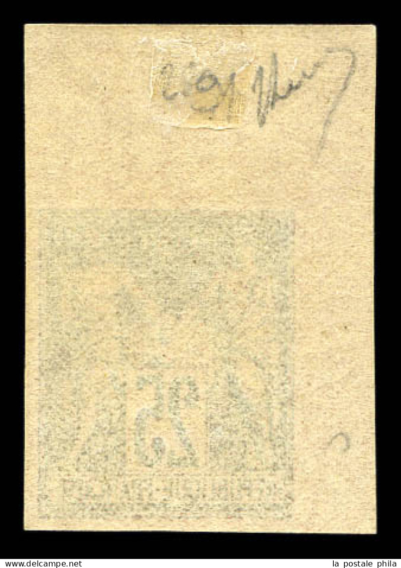 ** N°91b, 25c Noir Sur Rouge Non Dentelé, Coin De Feuille, Fraîcheur Postale. SUP (certificat)  Qualité: ** - 1876-1898 Sage (Type II)