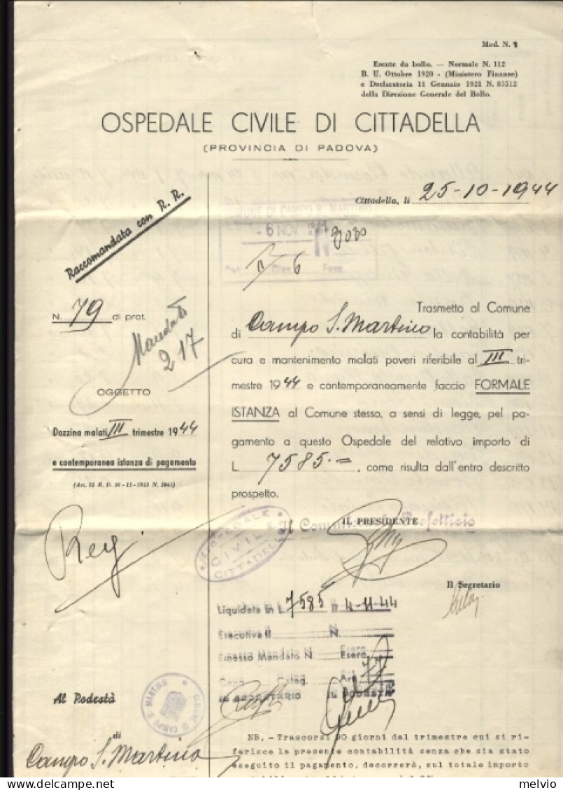 1944-R.S.I. Imperiale Soprastampata Coppia C.25 0 Imperiale Coppia Lire 1 Su Pie - Marcophilia