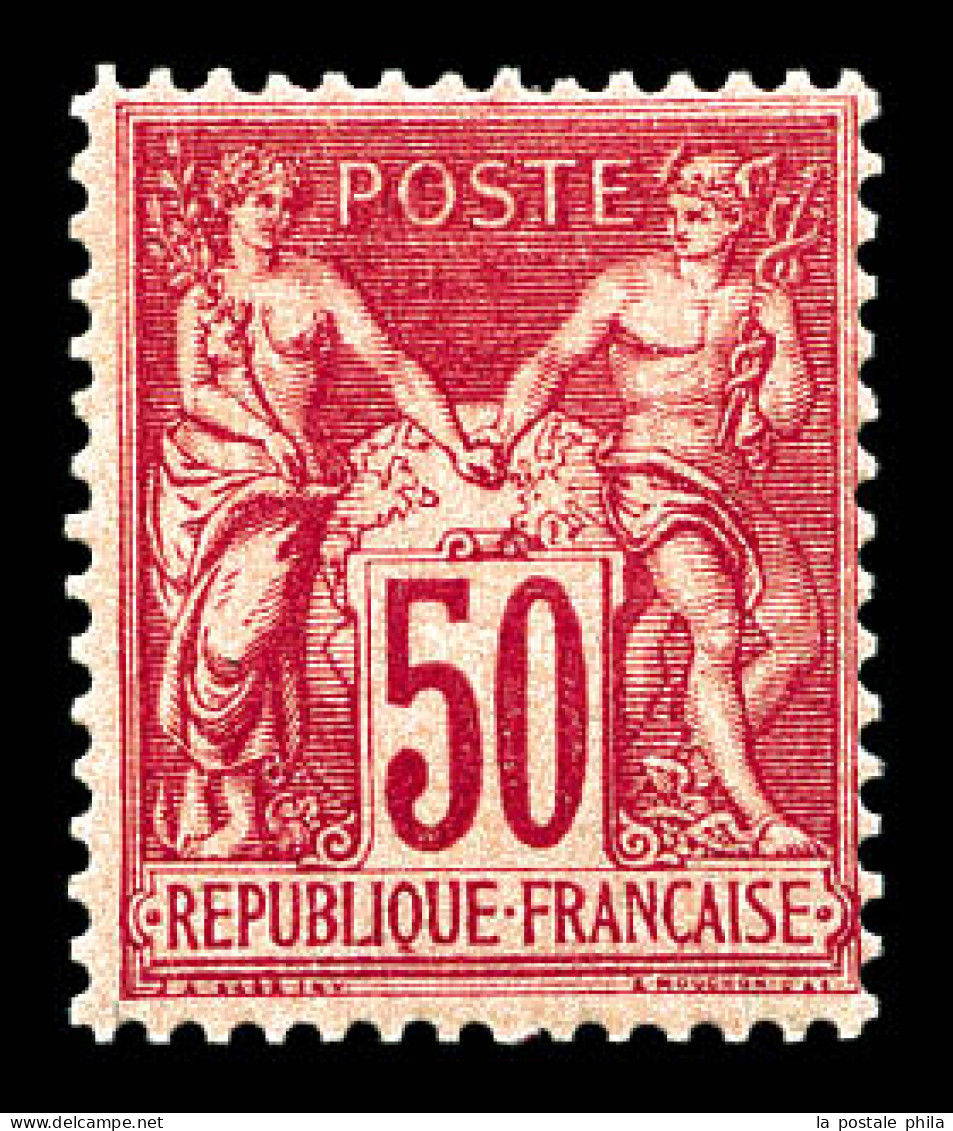 ** N°104, 50c Rose Type I, Fraîcheur Postale. TTB (certificat)  Qualité: ** - 1898-1900 Sage (Tipo III)