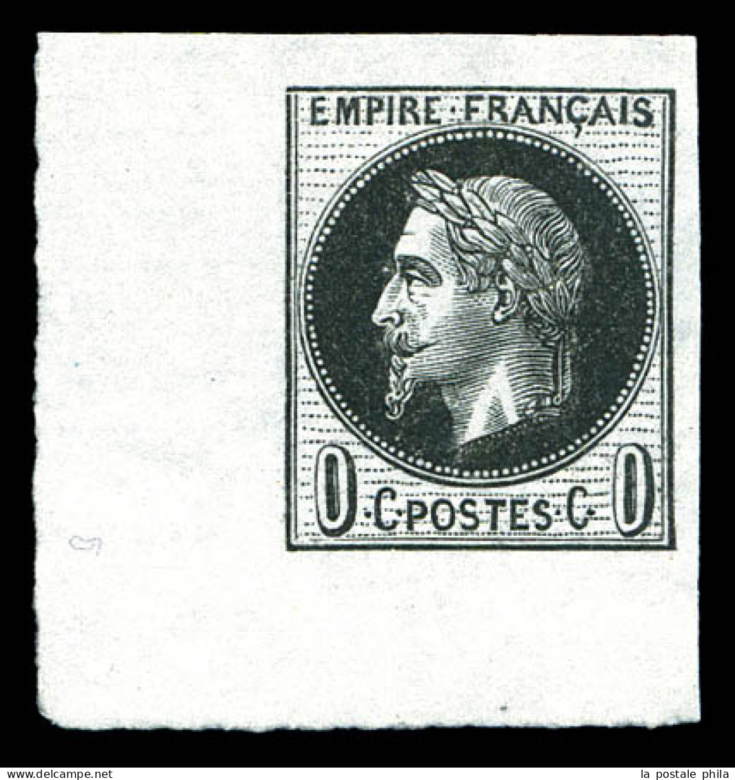 (*) Empire Lauré: Projet Renard 0c Noir, TTB (signé/certificat)  Qualité: (*)  Cote: 600 Euros - 1863-1870 Napoleon III With Laurels