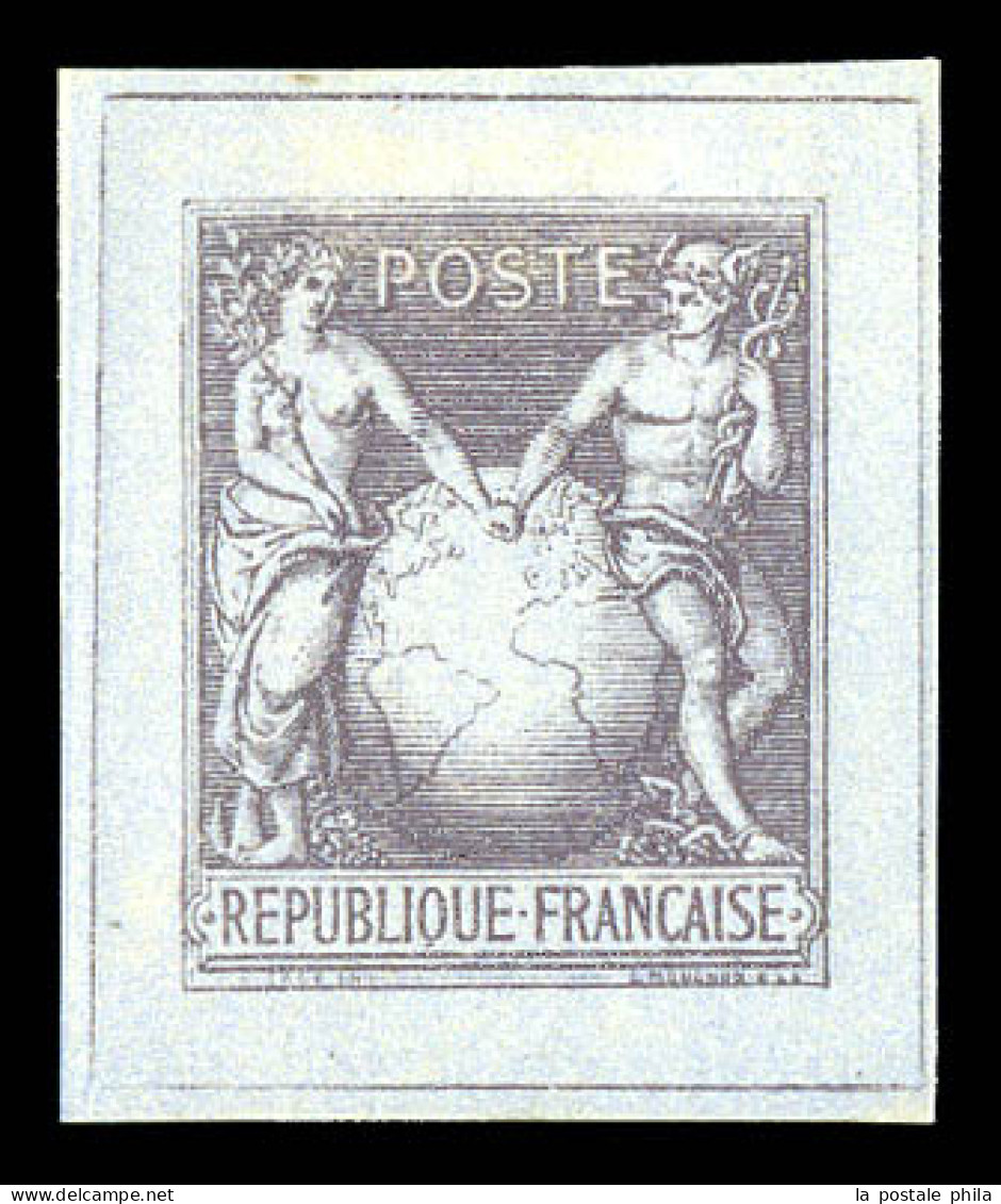 (*) Sage Type I Avec Globe, épreuve En Lilas-foncé. TTB. R.R. (certificat)  Qualité: (*) - 1876-1878 Sage (Type I)