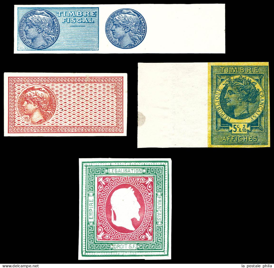 N 1870-1925, 4 Essais Divers Dont Légalisation (*), Affiches Et Tasset (2). TB  Qualité: N - Timbres