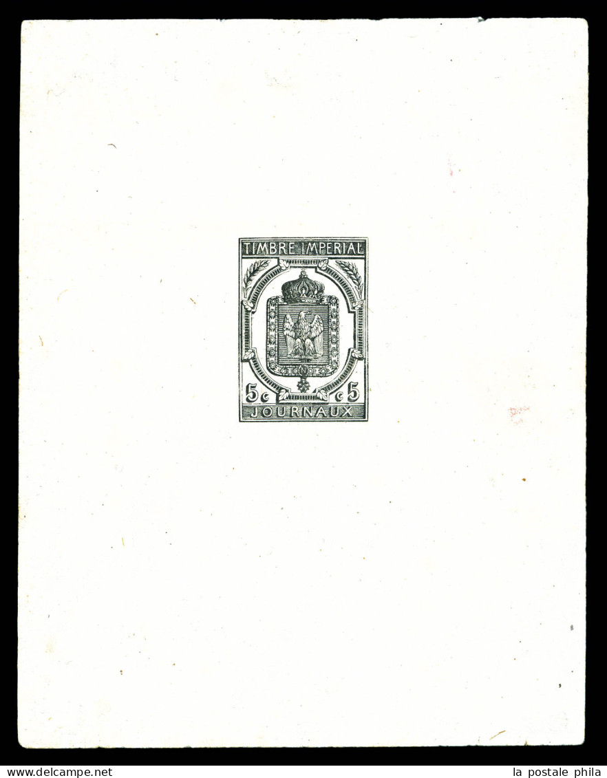 (*) 5c De 1868, Epreuve En Noir 135x105mm. SUP. R.R. (signé Brun/Calves/certificat)  Qualité: (*) - Zeitungsmarken (Streifbänder)