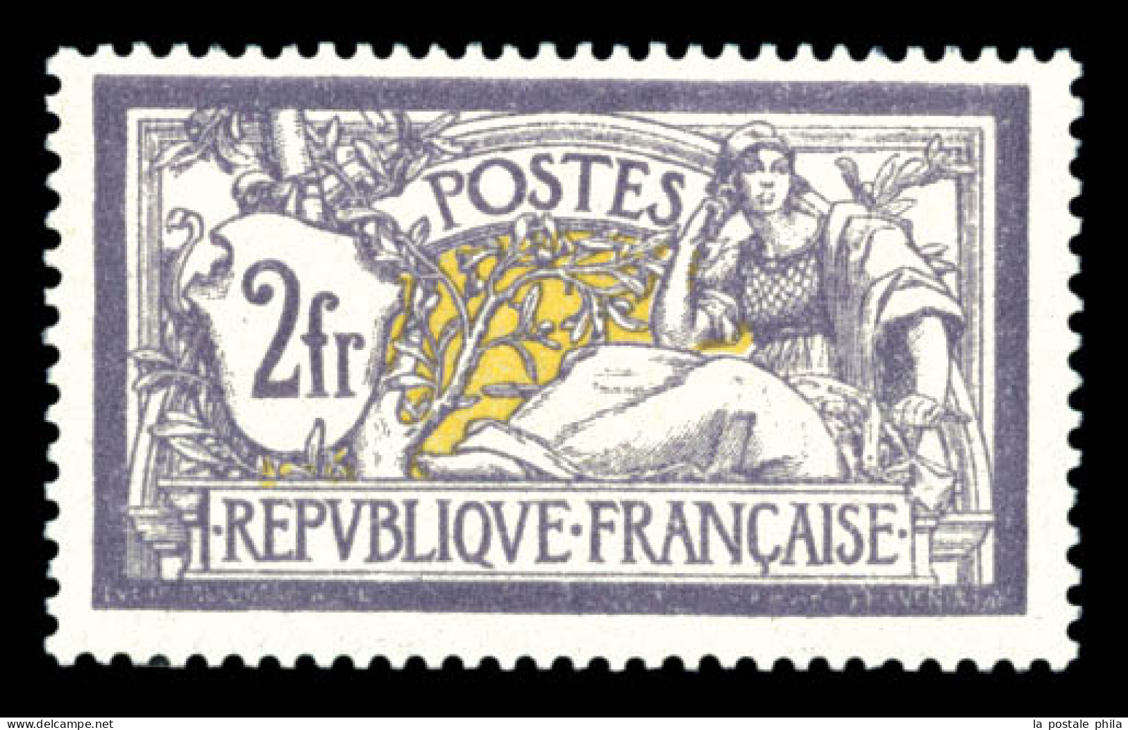 ** N°122, Merson, 2F Violet Et Jaune, Bon Centrage Et Fraîcheur Postale. SUP (certificat)  Qualité: **  Cote: 3200 Euros - 1900-27 Merson