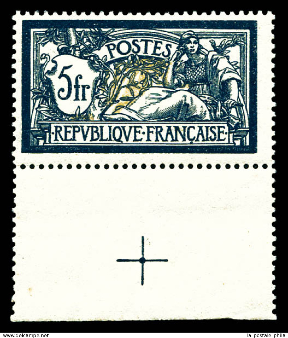 ** N°123, 5F Merson, Bas De Feuille Avec Croix De Repère. TTB  Qualité: **  Cote: 360 Euros - 1900-27 Merson