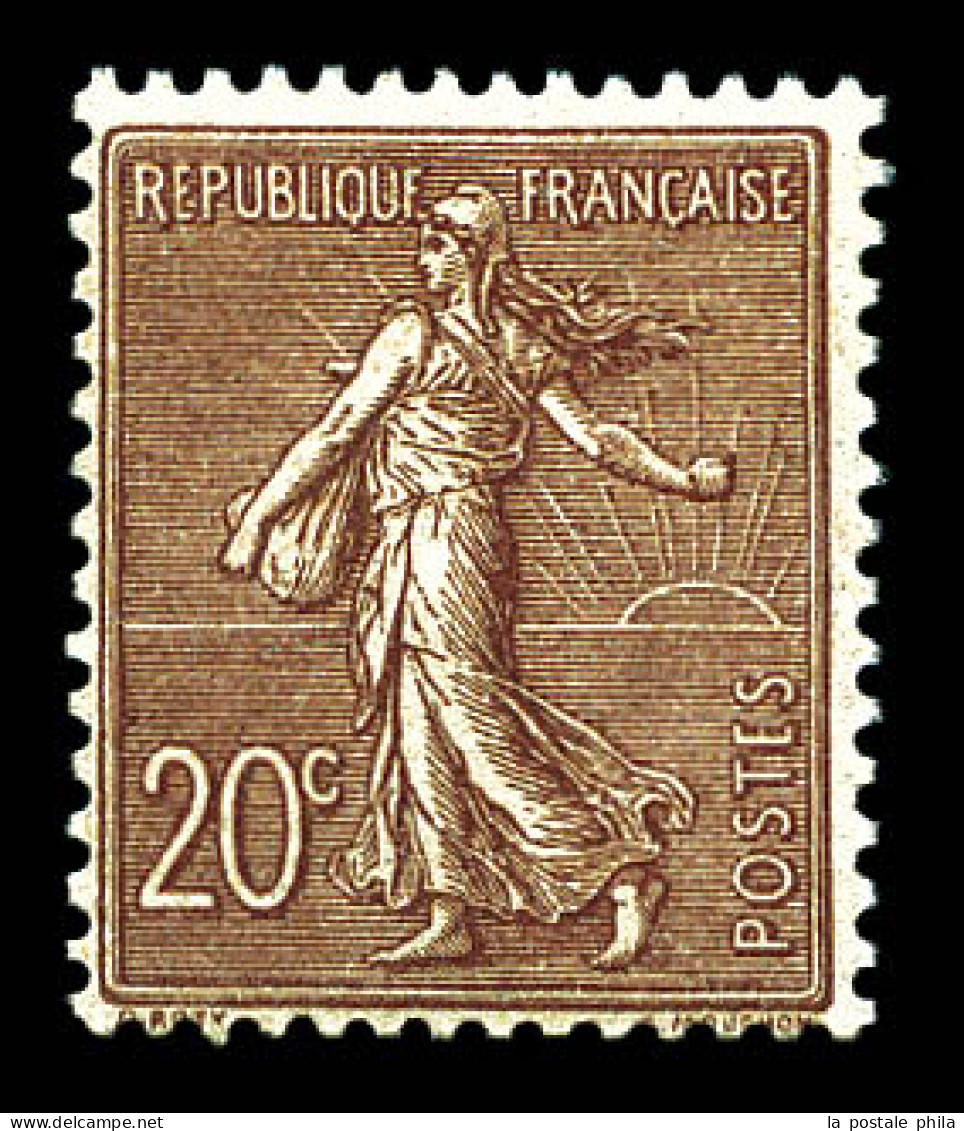 ** N°131d, 20c Chocolat, Bon Centrage. TB  Qualité: **  Cote: 280 Euros - 1903-60 Semeuse Lignée