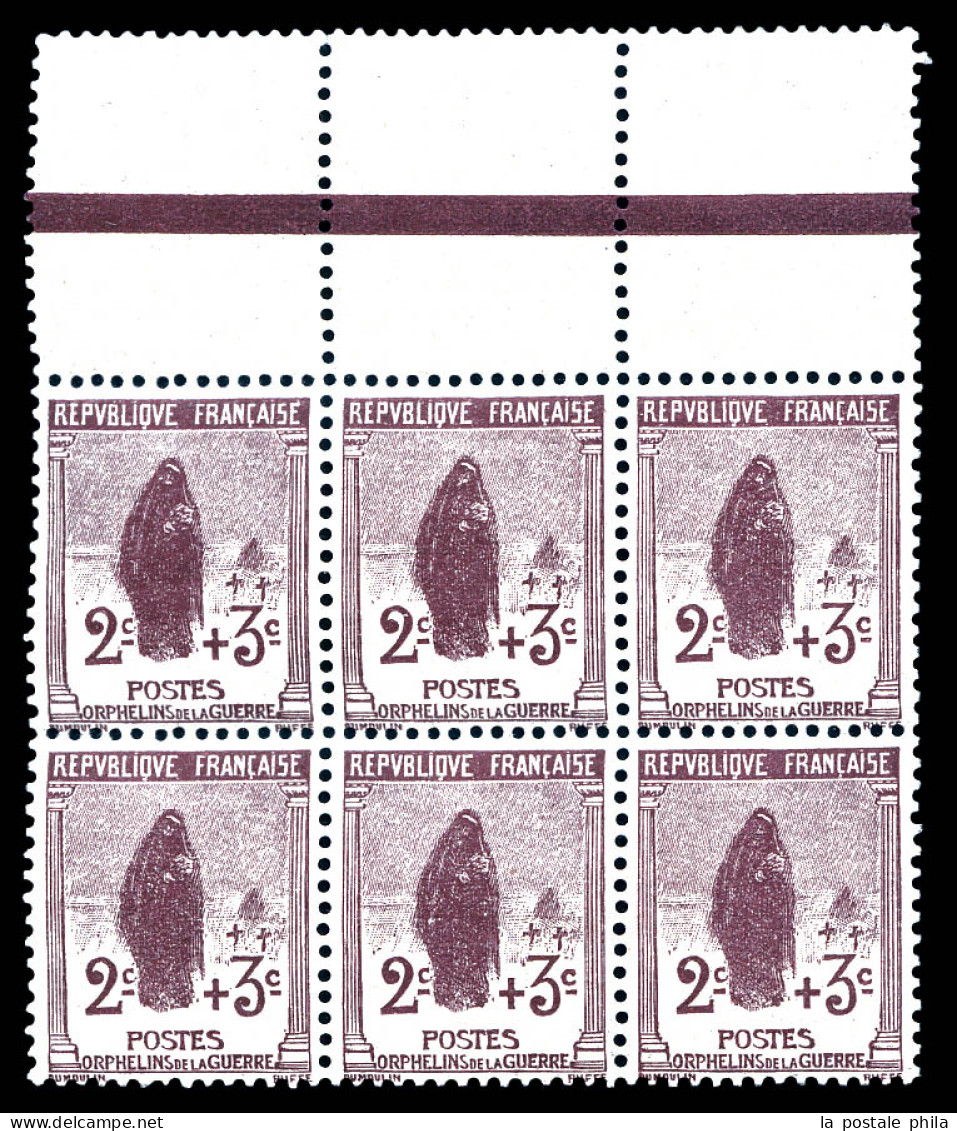 ** N°148, 2c +3c Orphelins, Bloc De 6 Ex Bdf. TTB  Qualité: **  Cote: 180 Euros - Unused Stamps