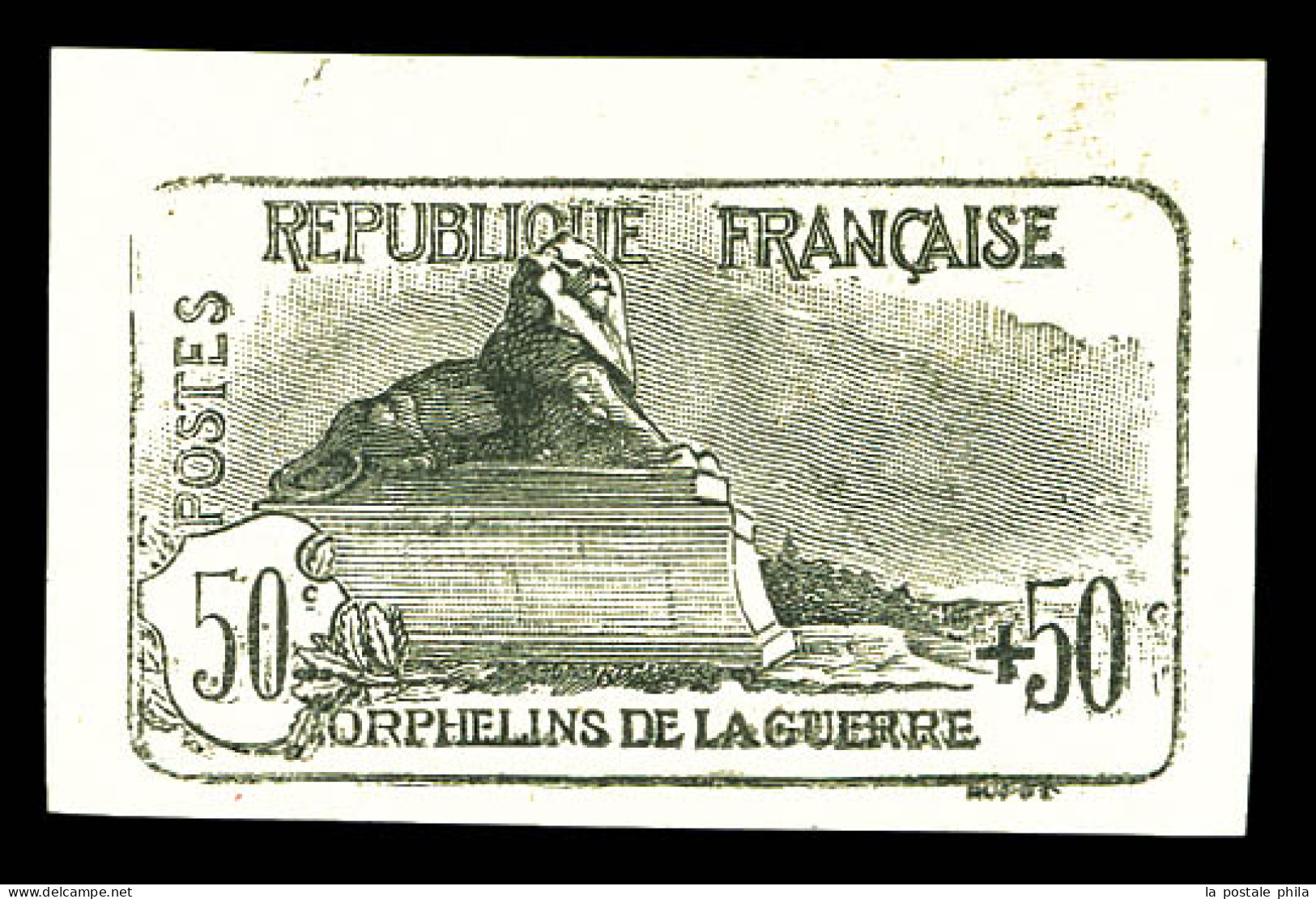 (*) N°153, Orphelins, 50c +50c: épreuve En Noir Sur Petit Feuillet Au Type EMIS, SUP (certificat)  Qualité: (*)  Cote: 8 - Unused Stamps