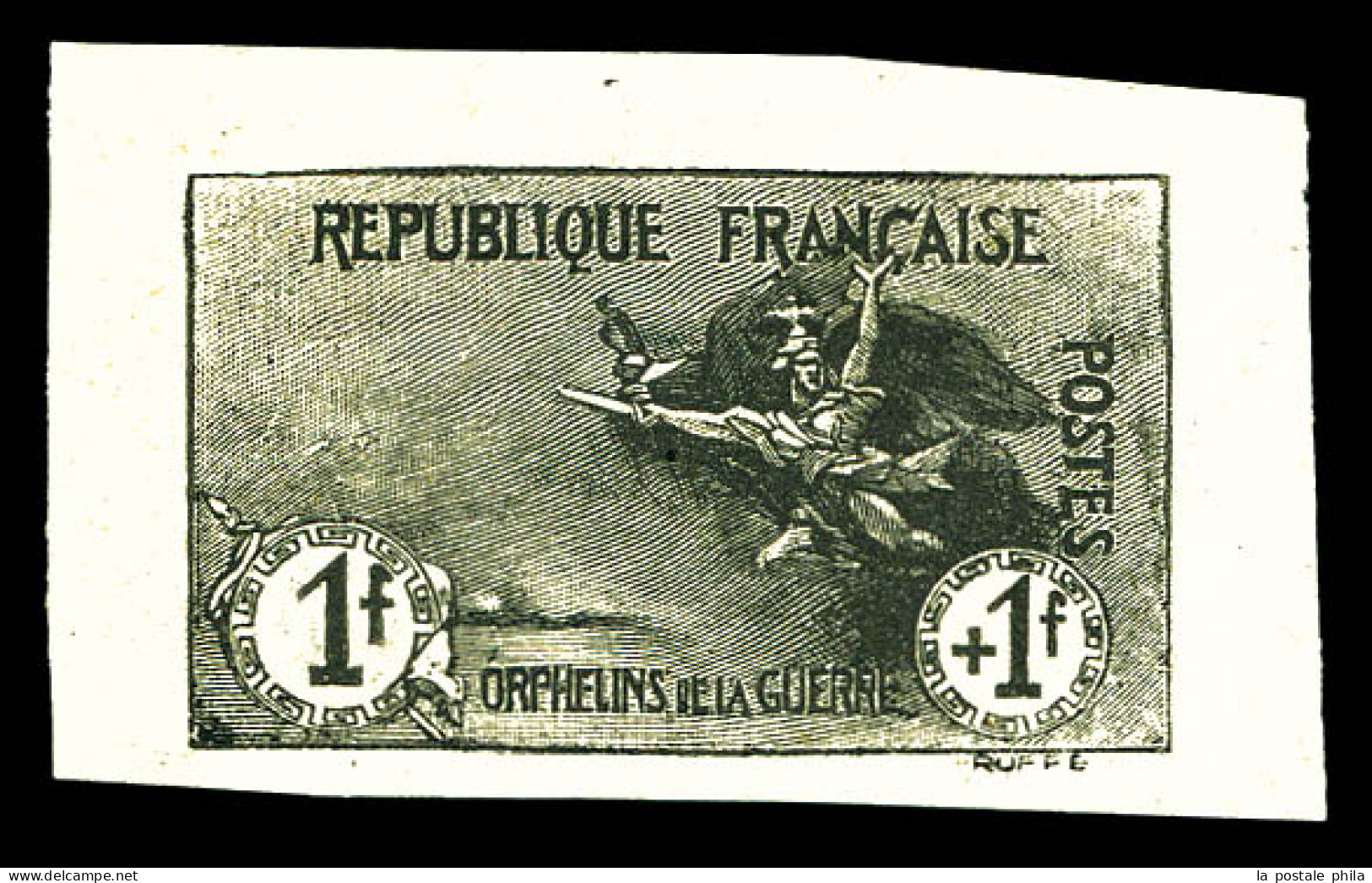 (*) N°154, Orphelins, 1f +1f: épreuve En Noir Sur Feuillet, Pelurage Sinon TB (certificat)  Qualité: (*)  Cote: 1000 Eur - Unused Stamps