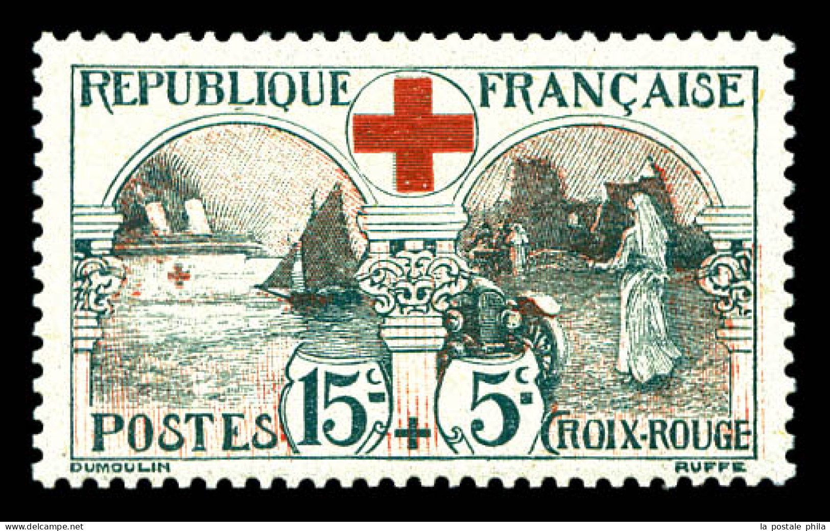 ** N°156, Infirmière, 15c +5c Noir Et Rouge, TB (signé Calves)  Qualité: **  Cote: 300 Euros - Unused Stamps