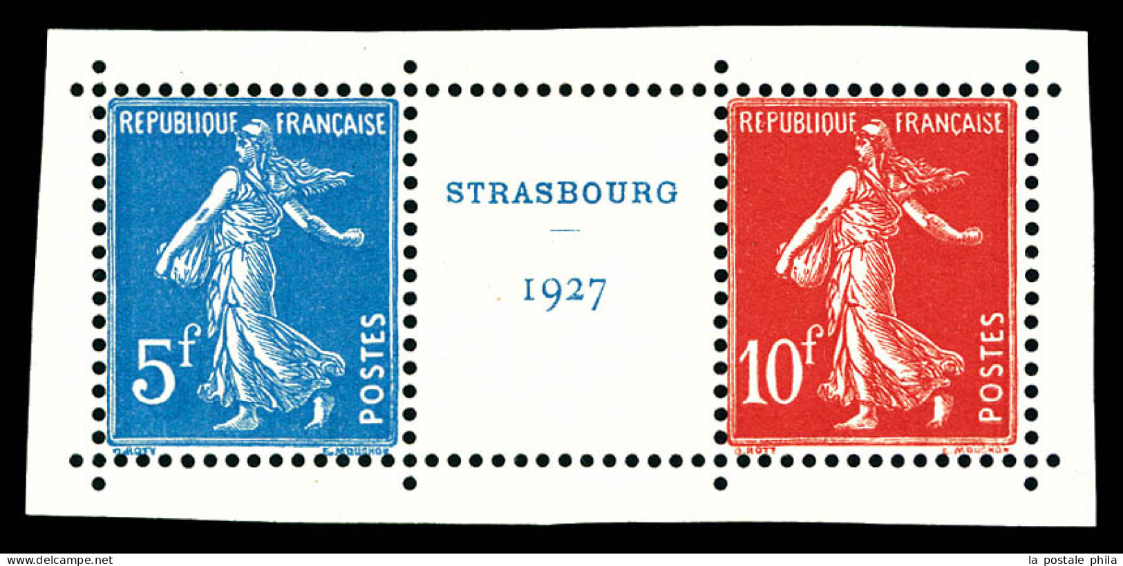 ** N°241/242, Exposition De Strasbourg 1927, Paire Avec Intervalle, Les Timbres **, Bdf. TTB (certificat)  Qualité: **   - Nuevos