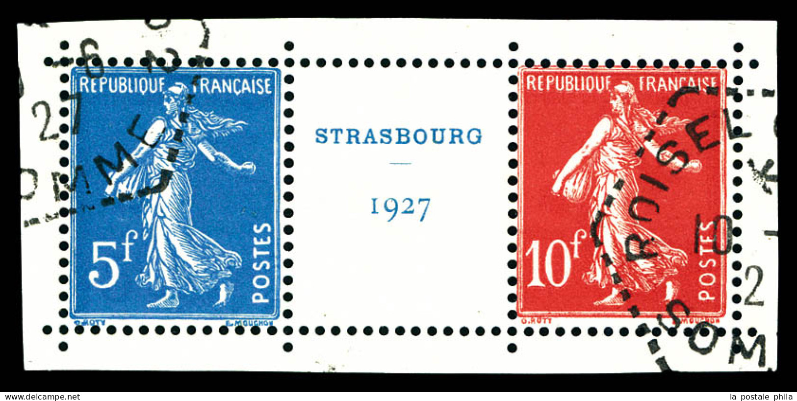 O N°242A, Exposition De Strasbourg 1927, Paire Avec Intervalle. TB  Qualité: Oblitéré  Cote: 900 Euros - Used Stamps