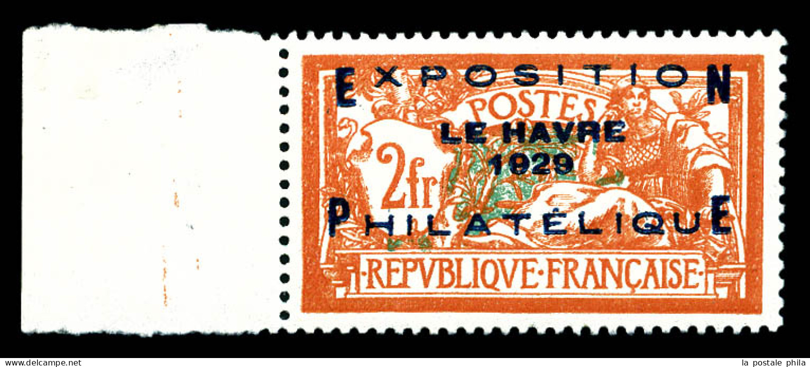 ** N°257A, Exposition Du Havre De 1929 Bdf, Très Bon Centrage. SUP (certificat)  Qualité: **  Cote: 2640 Euros - Ongebruikt