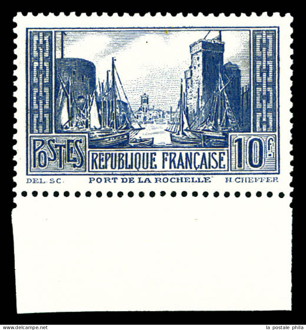 ** N°261c, 10F Bleu Type II Bdf. TTB (signé Calves/certificat)  Qualité: **  Cote: 350 Euros - Unused Stamps