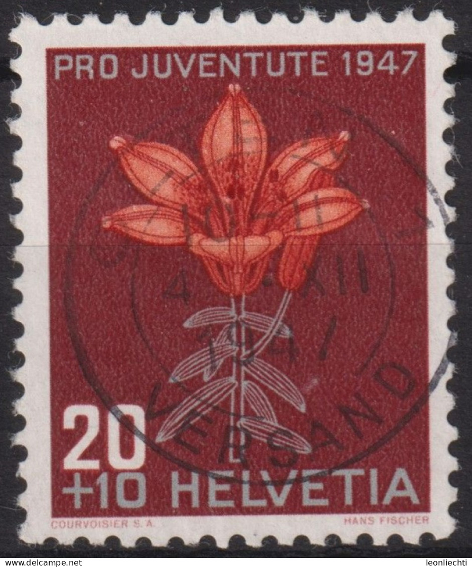 1947 Schweiz Pro Juventute ° Mi:CH 490, Yt:CH 447, Zum:CH J123, Feuerlilie - Used Stamps