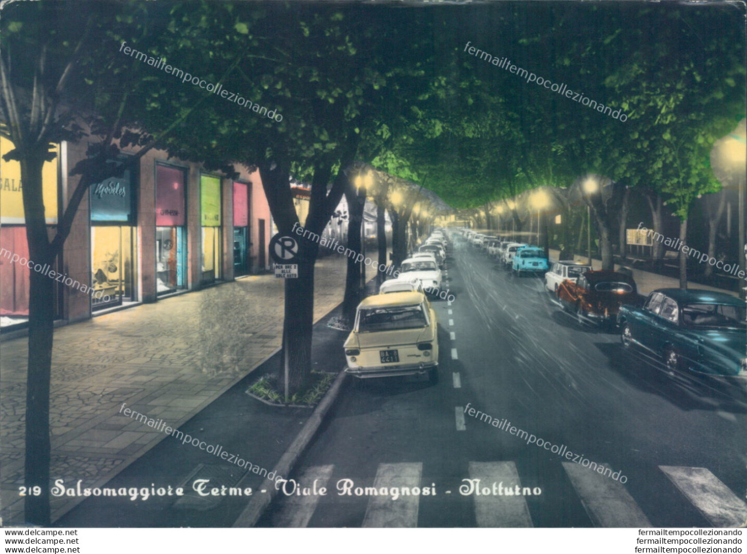 Z634 Cartolina Salsomaggiore Terme Viale Romagnosi Notturno Provincia Di Parma - Parma