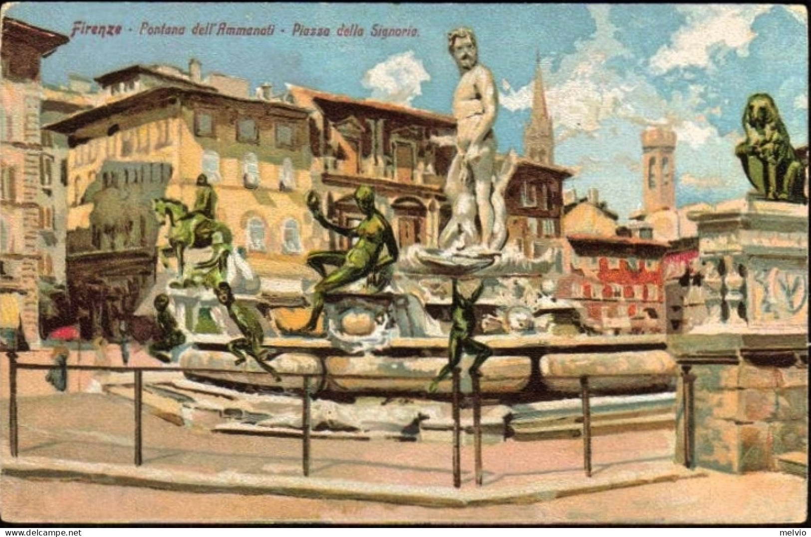 1940circa-Firenze Fontana Dell'Ammanati, Piazza Della Signoria - Firenze
