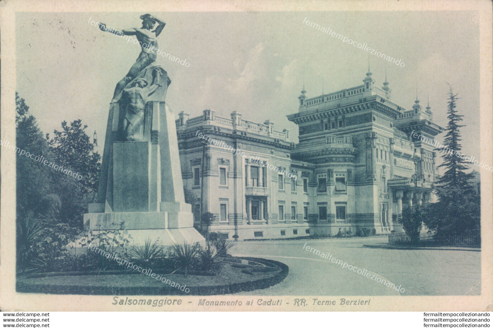 Ab103 Cartolina Salsomaggiore Monumento Ai Caduti Rr.terme Berzieri Parma - Parma