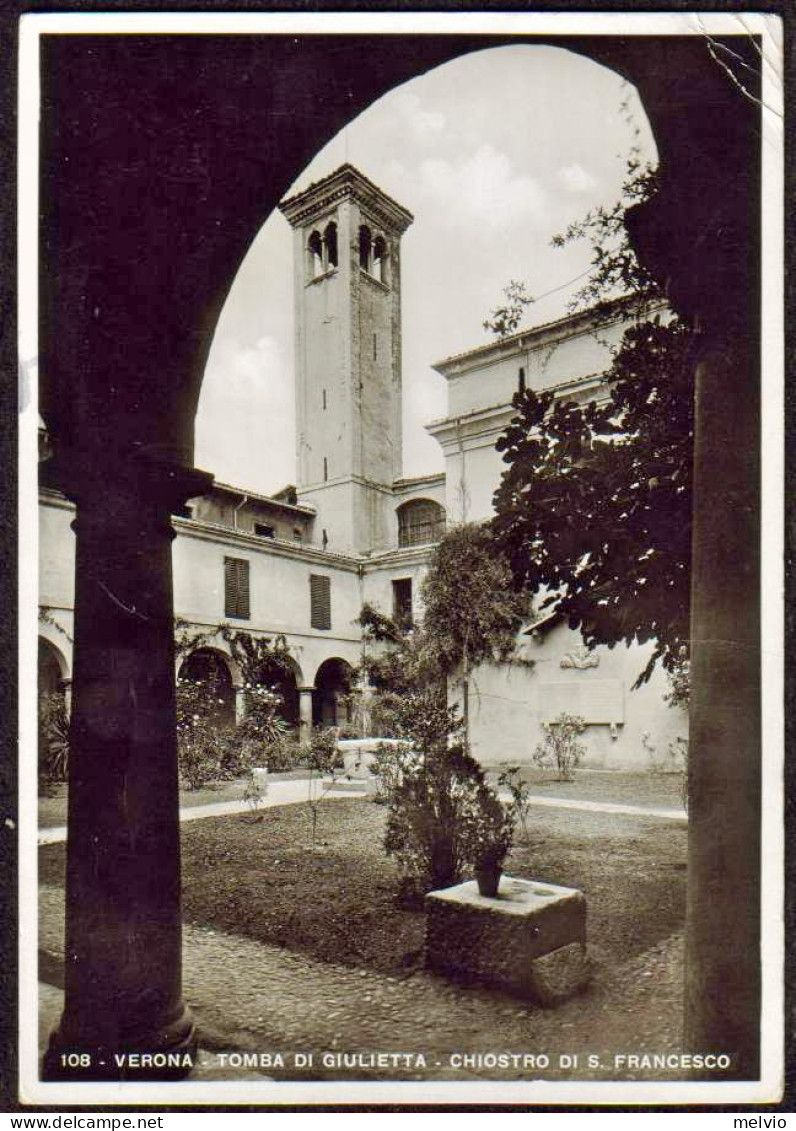 1940-"Verona,Chiostro S.Francesco,tomba Di Giulietta"diretta In Germania Affranc - Verona