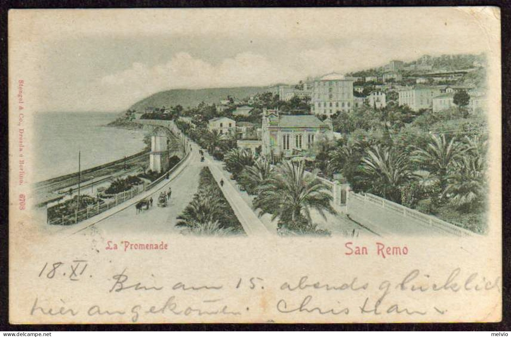 1898-"San Remo,veduta De La Promenade,passeggiata Sul Mare" - Genova