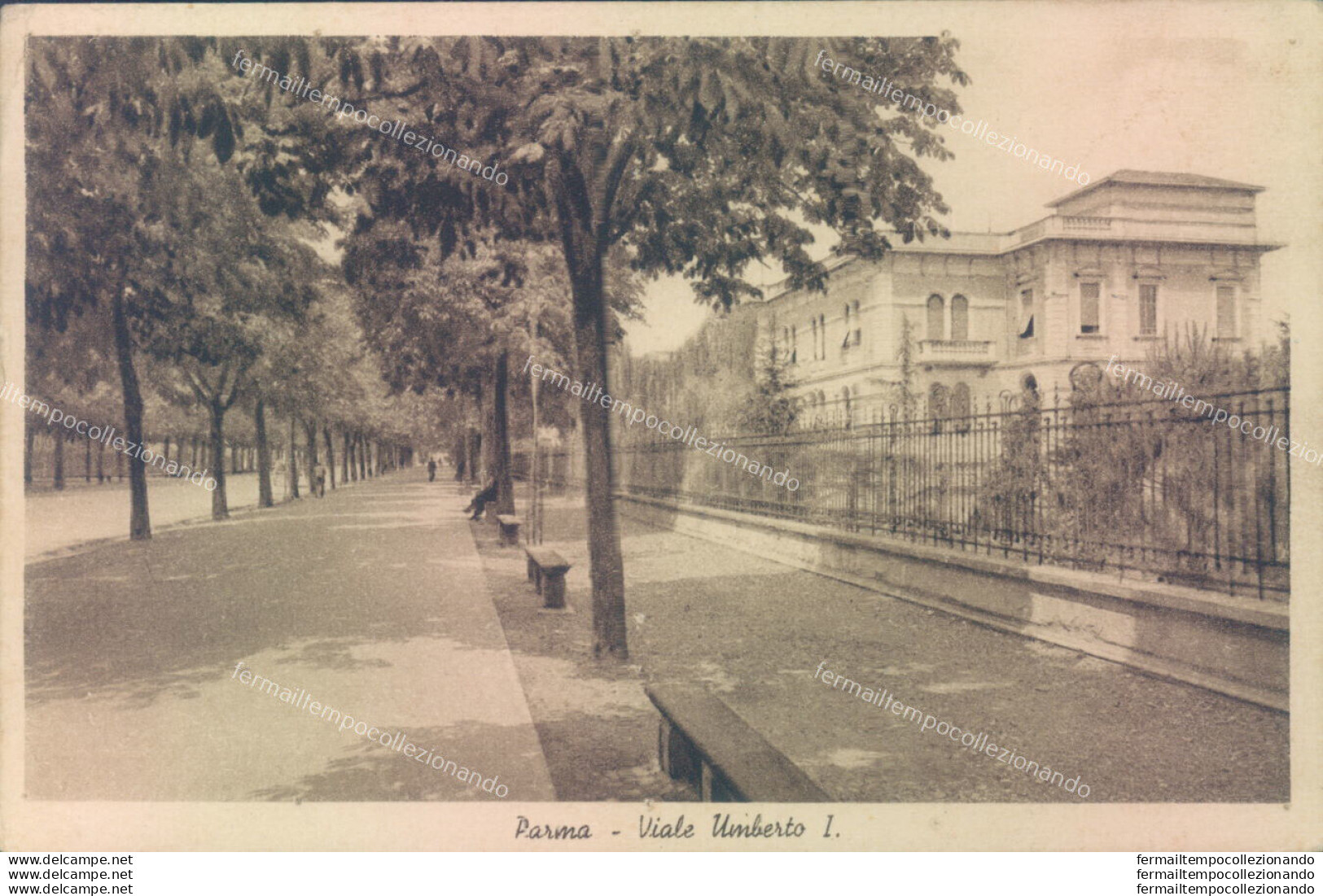 V1 Cartolina Parma Viale Umberto I 1946 - Parma