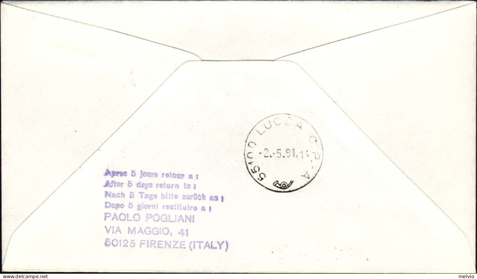 1981-affrancato Con Bolli Speciali Del 4 Raid Aereo Della Pace Trento-Lucca - 1981-90: Marcophilie