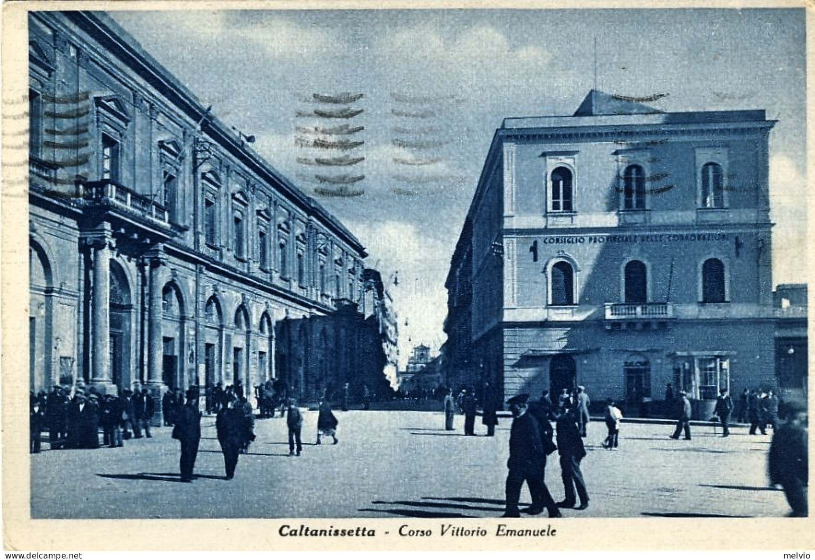 1939-cartolina Caltanissetta Corso Vittorio Emanuele Affrancata 20c.Imperiale - Caltanissetta