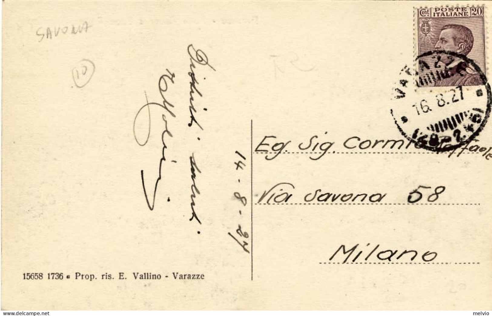 1927-cartolina Varazze Ponte Nuovo E Corso Regina Margherita Affrancata 20c.Mich - Savona