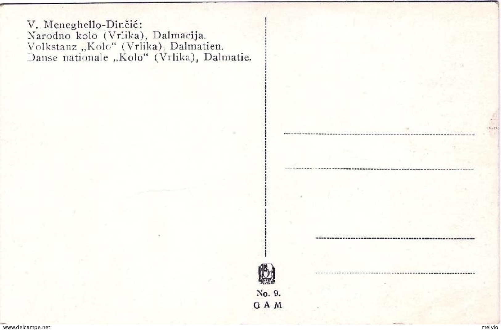1930circa-Jugoslavia Cartolina "danza Dalmata Kolo" - Jugoslavia