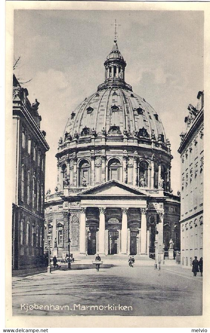 1930circa-Danimarca Cartolina Foto "Kjobenhavn Marmorkirken" - Altri & Non Classificati